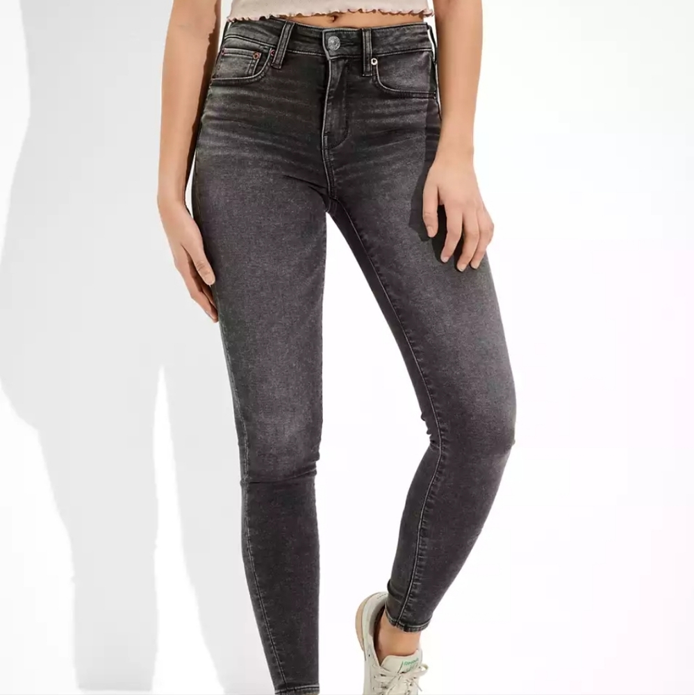NWT Size 2 Short American Eagle Soft Knit High Rise Next Level Jegging Black